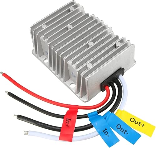 Rebower Regulador convertidor de CC a CC, transformador de conversión de potencia impermeable, para camiones, autos y barcos  CC 12 V escalonado a