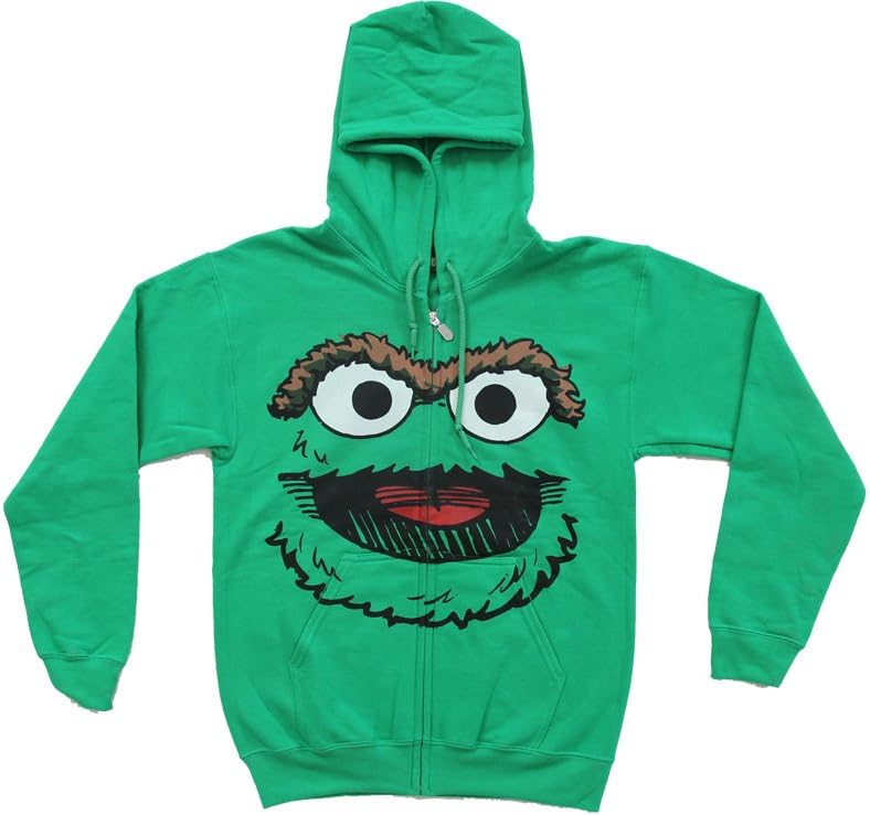 Oscar The Grouch Adult Hoodie Sweatershirt Jacket [Apparel] Green