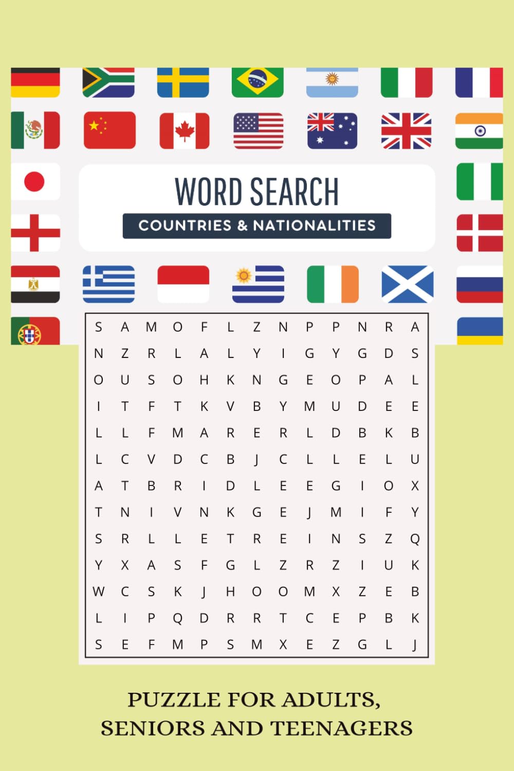 Countries and Nationalities Word Search: Fun Educational Puzzle Book for Learning Geography, Countries, and Nationalities for All Ages