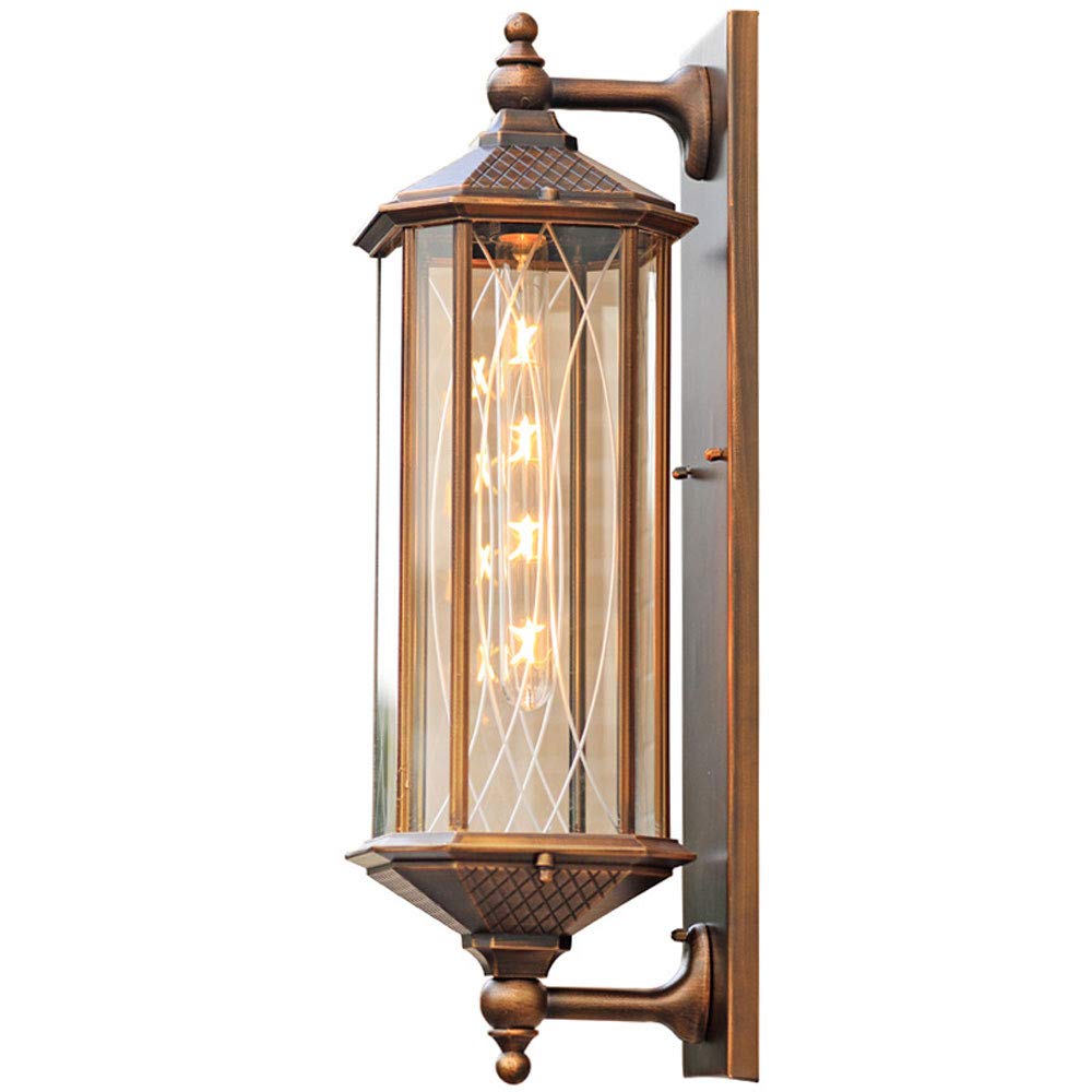 OZBMA 62cm Large Sconces Lighting Anti-Rust Front Door Outside House Lamps Waterproof Wall Lantern Oil Rubbed Brown Vintage Rust Lights for Garage