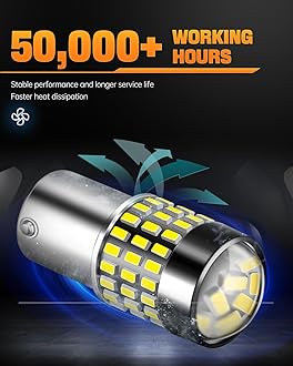 LUYED 1156 LED Bulb 1800Lumens Super Bright 3014 78-EX Chipsets 1156 1141 1003 7506 LED Bulbs Used for Back Up Reverse Lights,Brake Lights,Tail Lights,Rv lights,Xenon White,Pack of 2