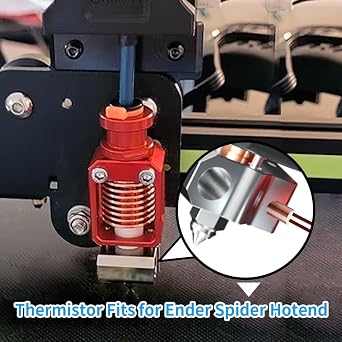 5Aplusreprap Ender 3 Thermistor 100K: 3D Printer Temperature Sensor NTC Thermistor 3 x 15 mm V6/Volcano Hotend Thermistors Cartridge Heating Block Upgrade Compatible with Prusa i3 MK2/MK3/Creality Ender 3 V2