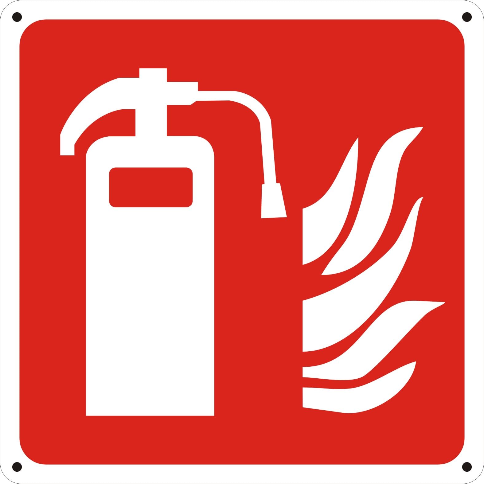 Andchi 2 pezzi Segnale antincendio Segnaletica in alluminio, 200x200 mm