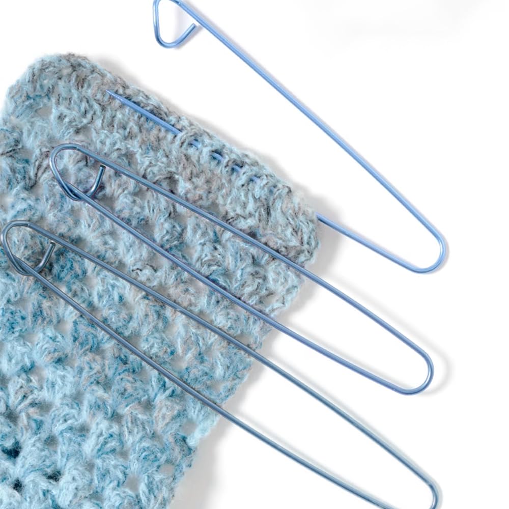 SyiXute 12 Pezzi Fermamaglie Filato,6 Misure Maglia Alluminio Spille,Spilla di Sicurezza per Maglia,Artigianato Fai da Te,Colore Casuale