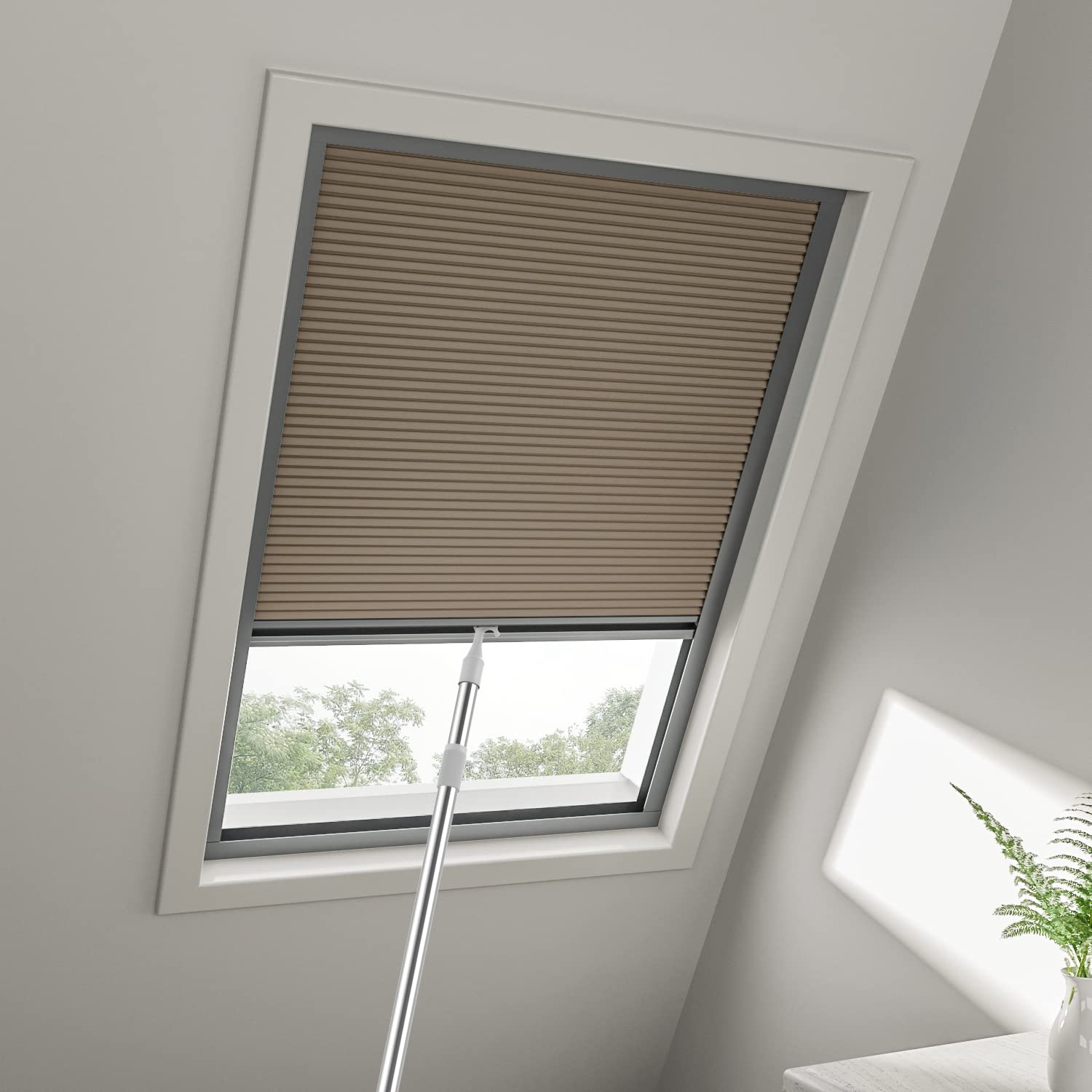 LazBlinds Cordless Skylight Shades, Custom Cut to Size 100% Blackout Roof Window Cellular Shades Honeycomb Pleated Blinds for Windows, lnside Mount
