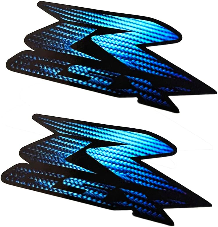 Motorcycle Carbon Fiber Style Reflective Flexible Vehicle Sticker Decorative Vinyl Bumper Sticks Gas Fuel Tank Badge Emblem Decals Compatible with GSXR 600 1000 750 1300 GSX-R Blue Black