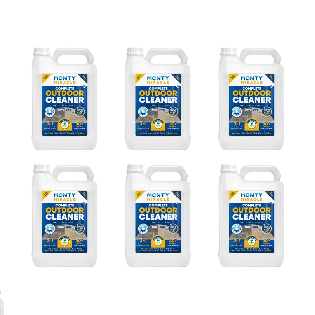 Monty Miracle® Outdoor Cleaner, 5 Litre. Clean & Rejuvenate your Patio, Decking, Fencing, Paths, Driveway, Render & More - Results in 6-10 Minutes! Slip free — view 13