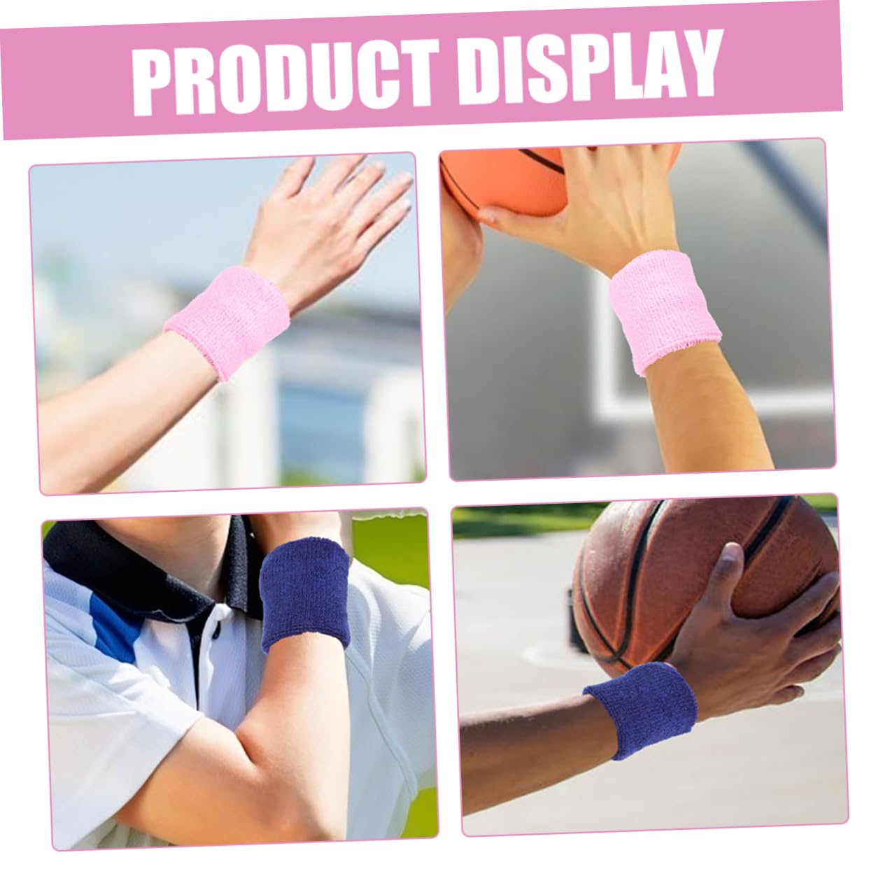 Hemobllo 24pezzi Fasce Assorbenti Per Polsiere Elastiche Traspirante Per Yoga e Fitness Comfort e Protezione Per Adolescenti e Adulti Colori