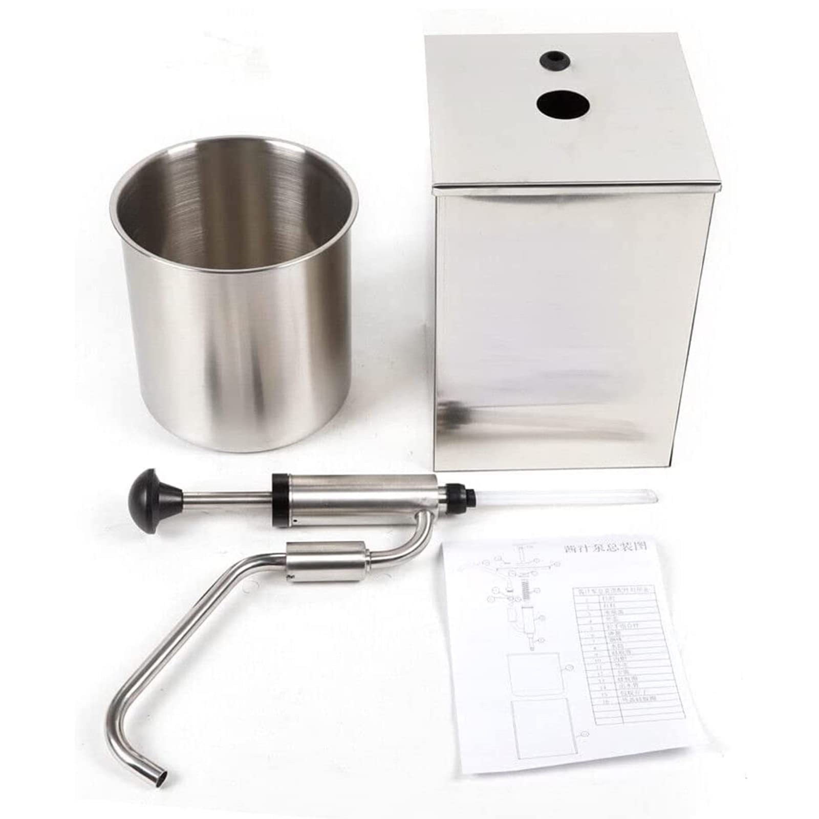 Dispensador de Salsa, Estación de Bomba de Condimentos de Acero Inoxidable, Herramienta Dispensadora de Condimentos Exprimir para Especias,Tomate,Mostaza,Mermelada,Ensalada,1pump