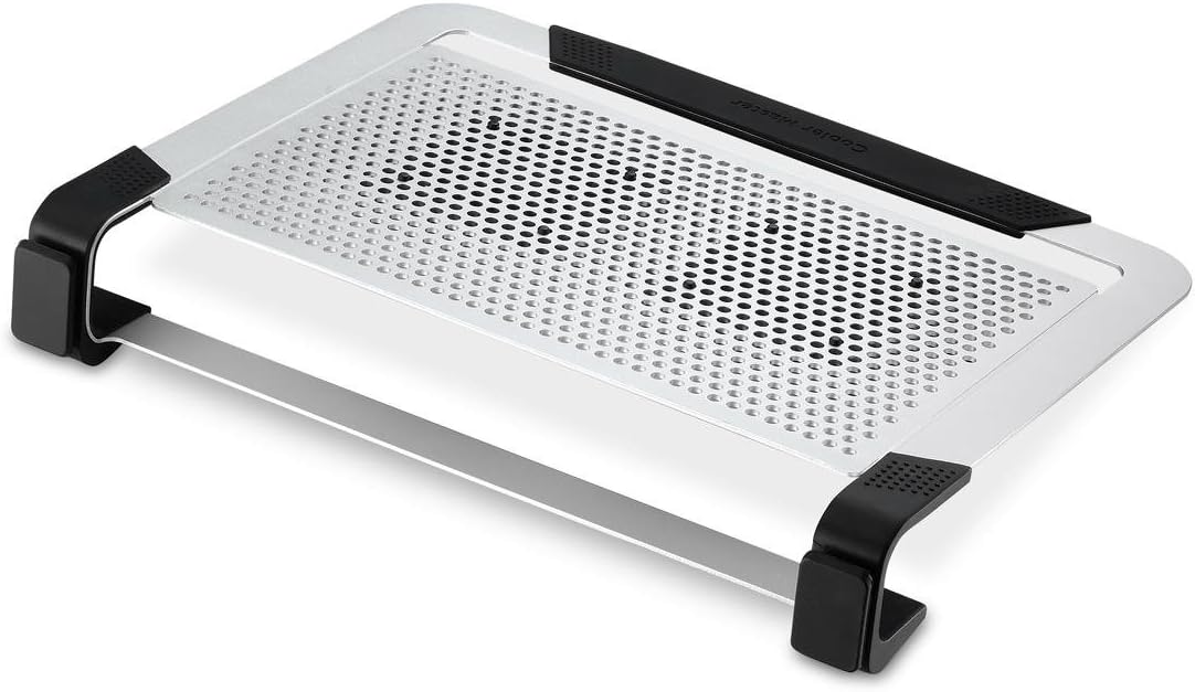 Cooler Master Notepal U2 Plus 17 inch Cooling Pad "Aircraft Grade Aluminium, 2x Adjustable Silent Cooling Fan, Up to 17 inch" -Silver