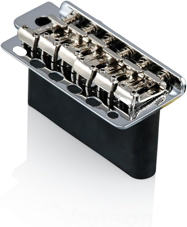 Wilkinson WV6CR SB Vintage-Style Tremolo Bridge for Stratocaster, STEEL BLOCK, WV6CR SB (No Tip - Tremolo Arm)