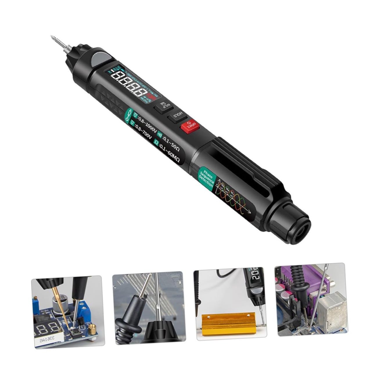 POPETPOP Multimeter Voltage Detector Digital Voltage Tester Pen 12v-1000v Non-Contact Auto Professional