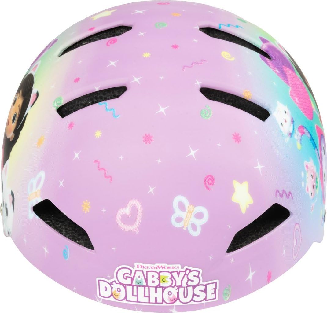 Street Helmet Gabby's Dollhouse XS kask rowerowy dla dziewczynek 48-52 cm, oficjalna grafika DreamWorks, lekki, wentylowany, regulowany pasek bezpieczeństwa dla dzieci