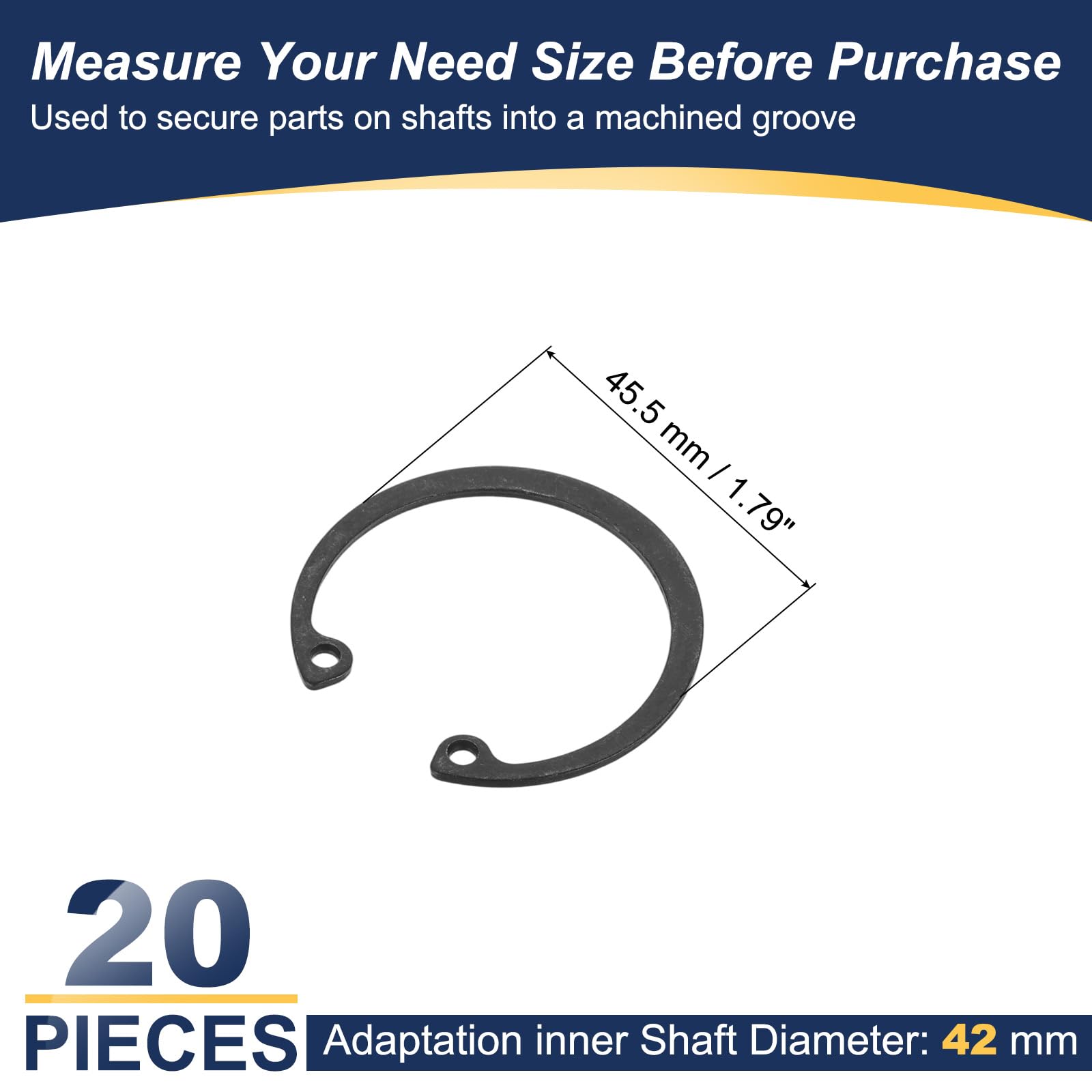 PATIKIL 20 Pcs Internal Retaining Rings - Image 2