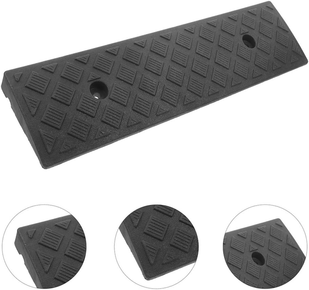 VICASKY 2pcs Plastic Curb Ramps for Steps Portable Threshold Ramp 50x13x3cm Black Lightweight Driveway Shed Riser Suitable for Wheelchairs Scooters and Cars