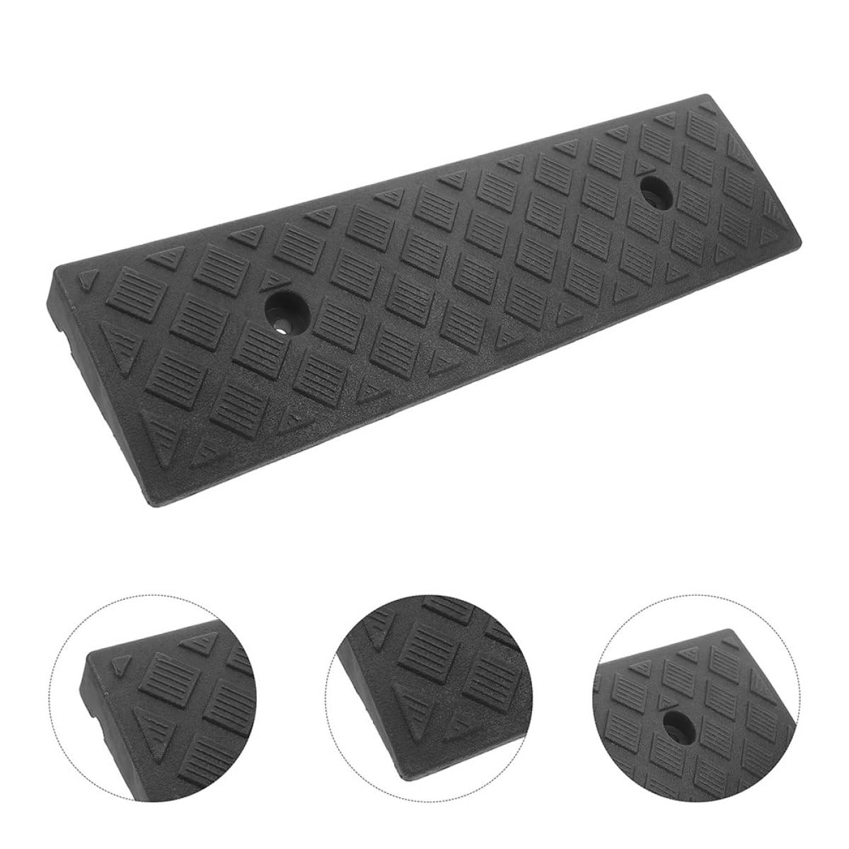 2 Pezzi Pedana per Auto in Plastica Nera 50x13x3 Cm, Rampe di Accesso Antiscivolo per Gradini Interni e Marciapiedi, Portatile e Resistente per Scooter, Bicicletta, Veicoli a Due