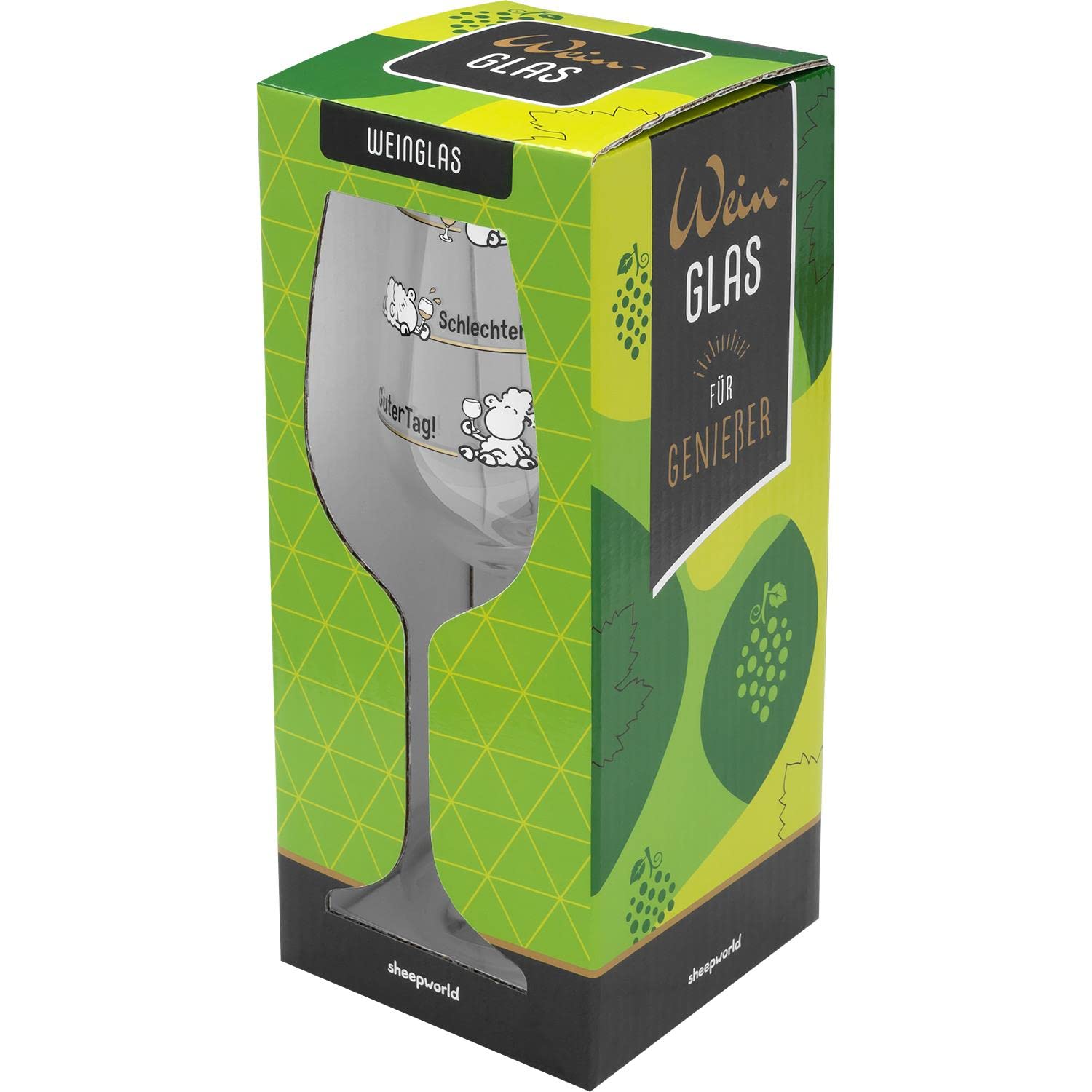 Sheepworld Bicchiere Da Liquore In Vetro Con Scritta Umoristica “Das Beste Alter” – Capacità 6 Cl