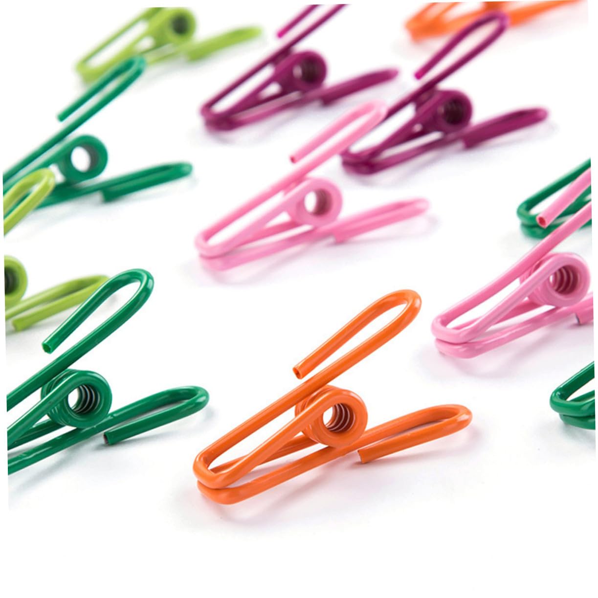 Ipetboom Mollette per Bucato Colorate e Fermagli per Trapunte Antiscivolo in Plastica e Metallo, Clip per Vestiti Resistenti per Asciugare Biancheria e Jeans, Set da 10 Colore Casuale