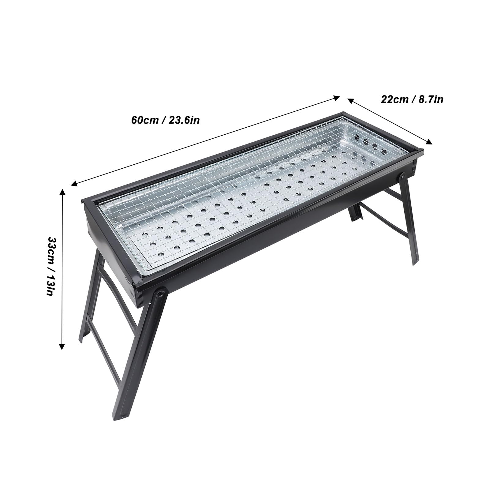 TOPINCN BBQ Grill Barbecue a Carbone Pieghevole Portatile Leggero e Compatto con Grande Rete per Griglia e più Prese D'aria per Picnic in Campeggio All'aperto