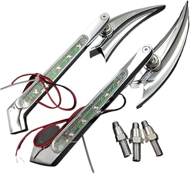 Motorcycle Accessories Retroviseur Moto LED Turn Signal Crooked Arrow Mirrors Compatible with Kawasaki Compatible with Suzuki Compatible with Yamaha