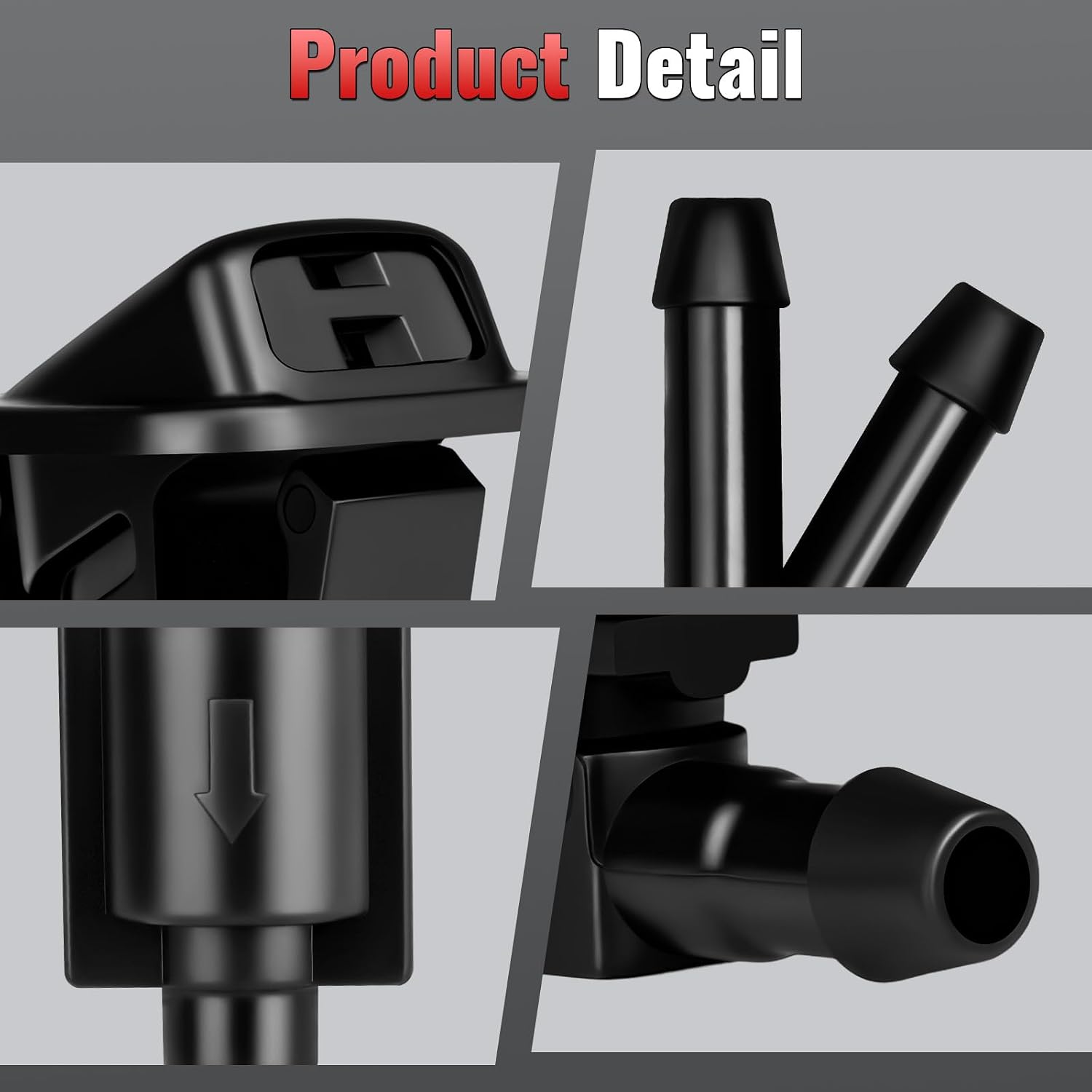68164356 Windshield Washer Nozzles Kit - Compatible with Jeep Wrangler JK 2013-2017, JL 2018-2024, Gladiator 2019-2021 Windshield Sprayer Nozzles Kit - Replace 68164356AB