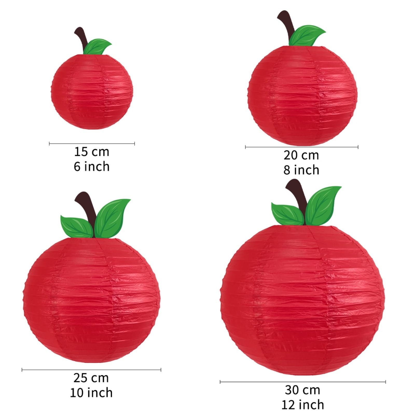 Wiosenna Latarnia Festiwalowa, 12-częściowy Zestaw Papierowych Lampionów Owocowych Na Pierwszy Dzień Szkoły Z Motywem Owoców Przyjęcie(20cm)