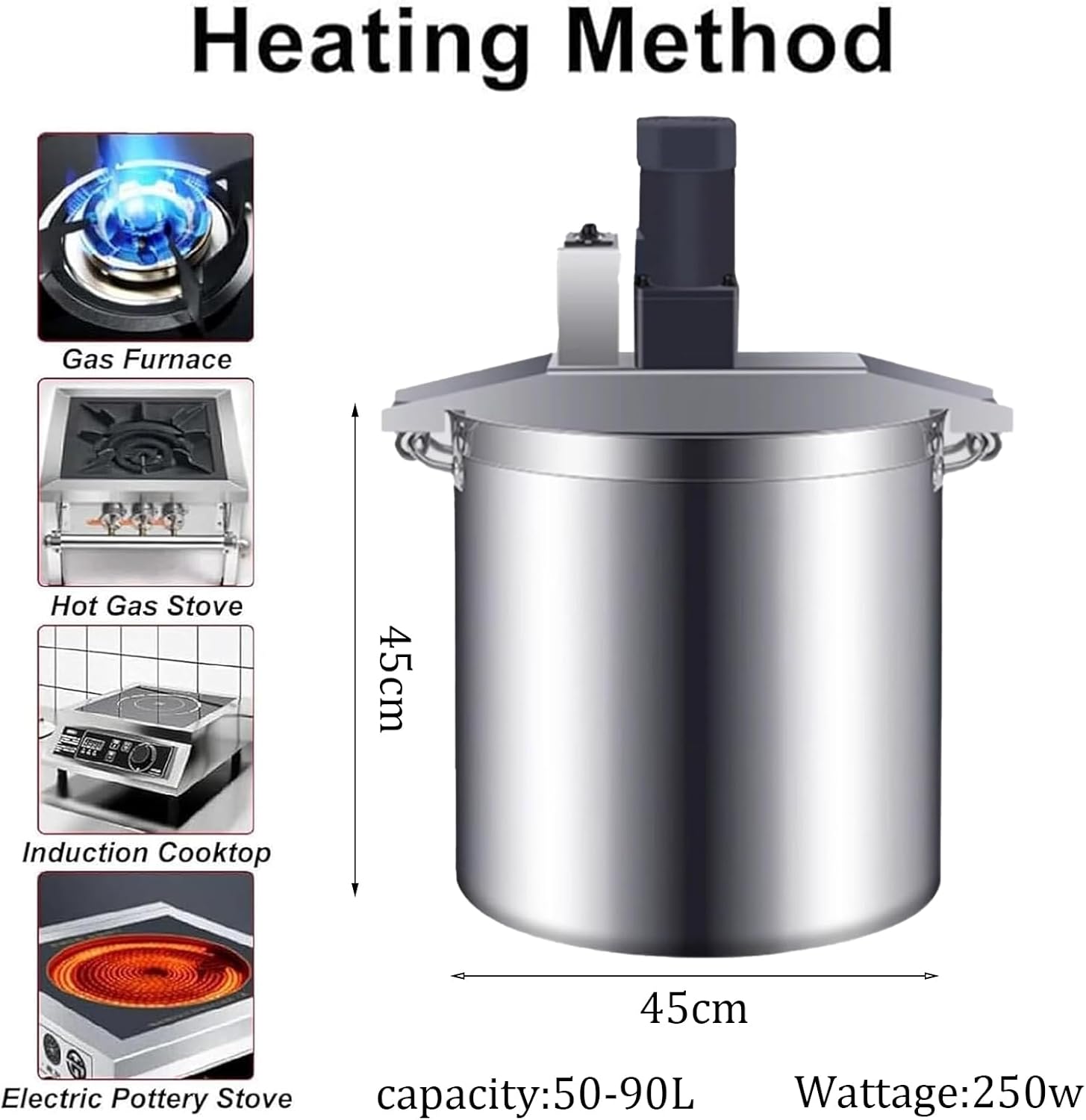 Commercial Stainless Steel Food Mixer 20L-150L - Automatic Hot Pot Seasoning Stirrer for Restaurant, Hotel & Food Factory Cooking, Efficient Sauce & Soup Frying Machine