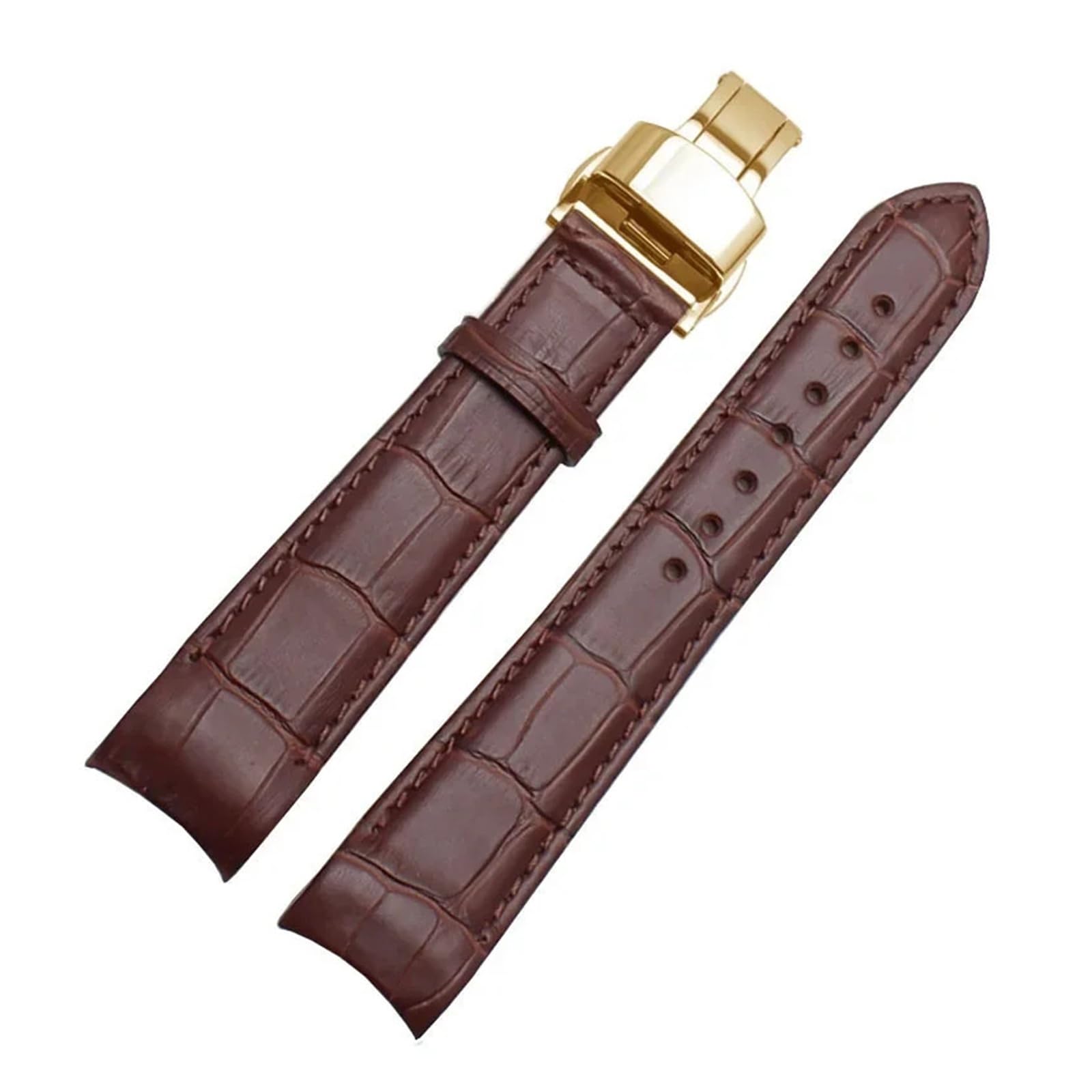 HMFang Compatibile con Cinturini for Orologi Tissot, Fibbia A Farfalla di Ricambio, Cinturino for Orologio in Vera Pelle di Vitello