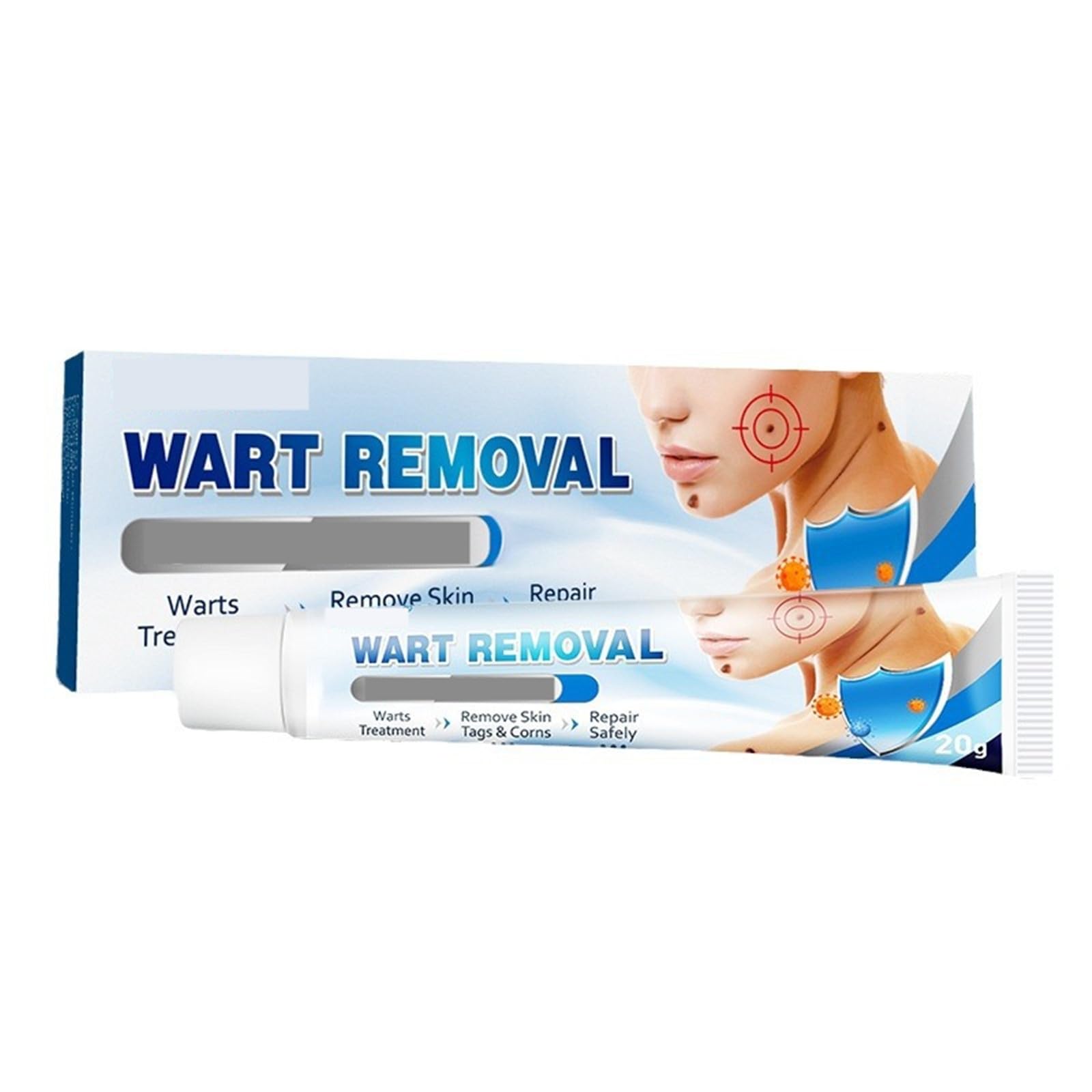 Eliminar verrugas y lunares sin dolor con crema de cuidado facial y corporal de 20g 1
