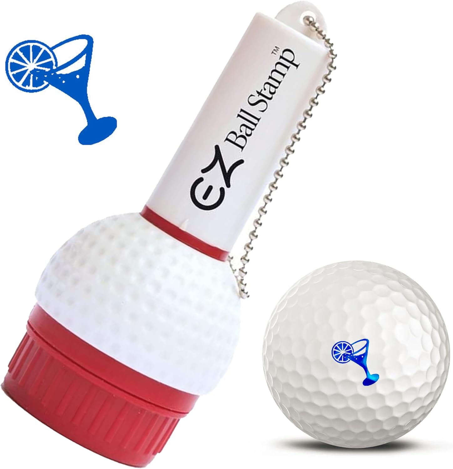 EZBallStamp Golf Ball Stamp - Blue Martini