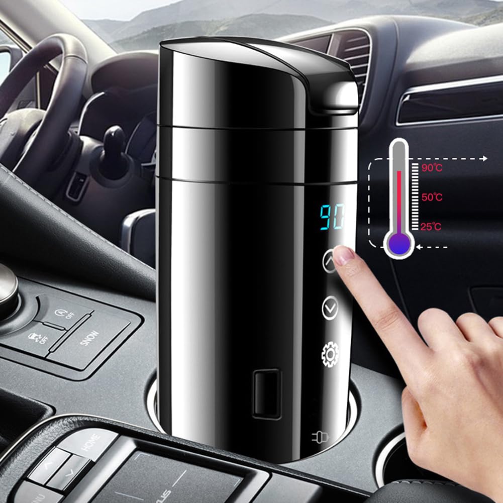 12V-24V Taza de café de viaje Calentador Pantalla LCD digital Taza inteligente con calefacción fora automóvil Control de temperatura inteligente Taza de agua eléctrica Pantalla táctil