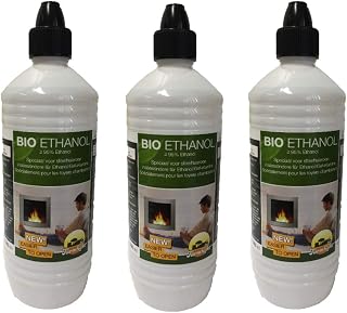 3 botellas de gel de etanol de 1 litro para chimeneas de pared
