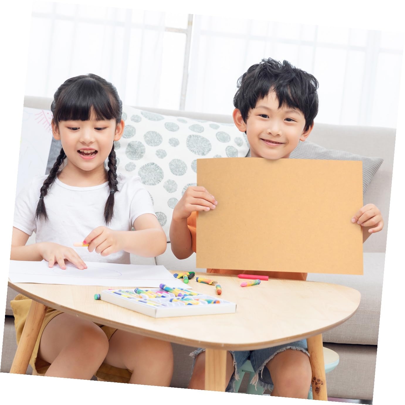 EXCEART 100stücke Kraftpapier-zeichenkarton Farbiges Quadratisches Zeichenpapier Zum Üben Hochwertiges Papier Kratzfest Für Bleistifte Buntstifte Wachsmalstifte