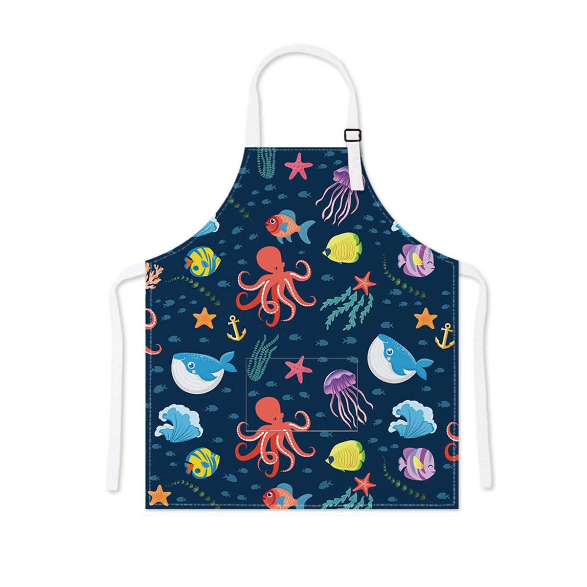 Winsation Ocean Kids Apron with Pocket, Adjustable Toddler Apron for Cooking Baking Painting Gardening for Kids Age 2-5 — image 1
