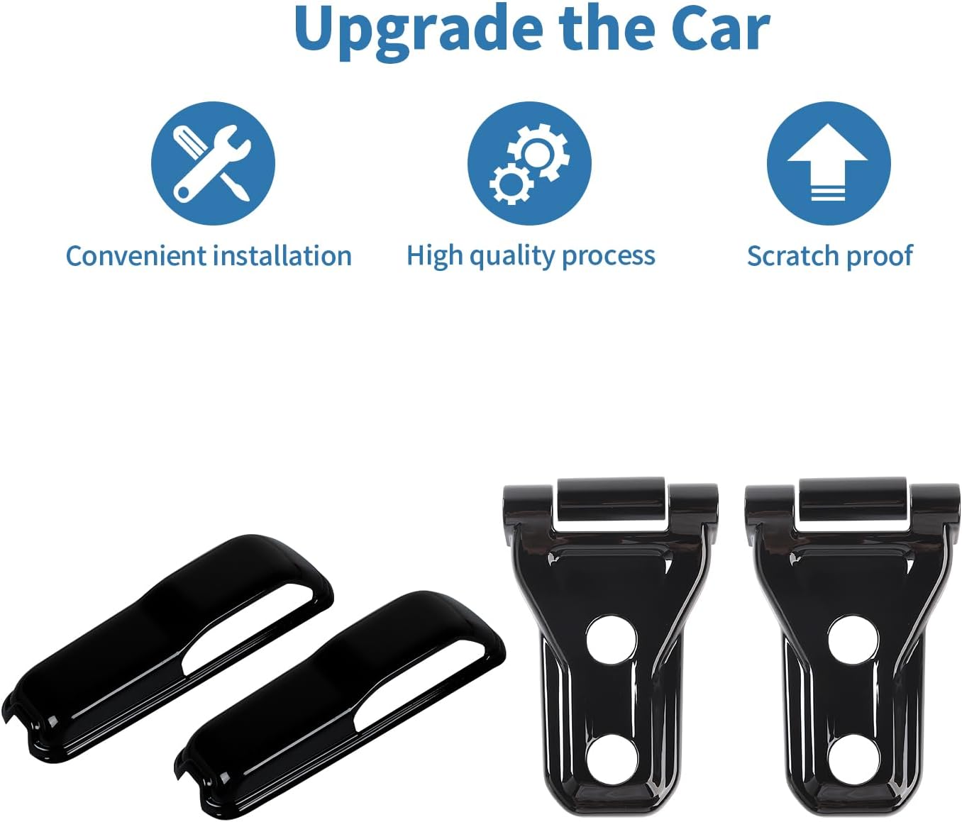 for Jeep JL Hood Hinge Trim Cover Fit for Jeep Wrangler 2018+ Black Exterior Accessories 6pcs