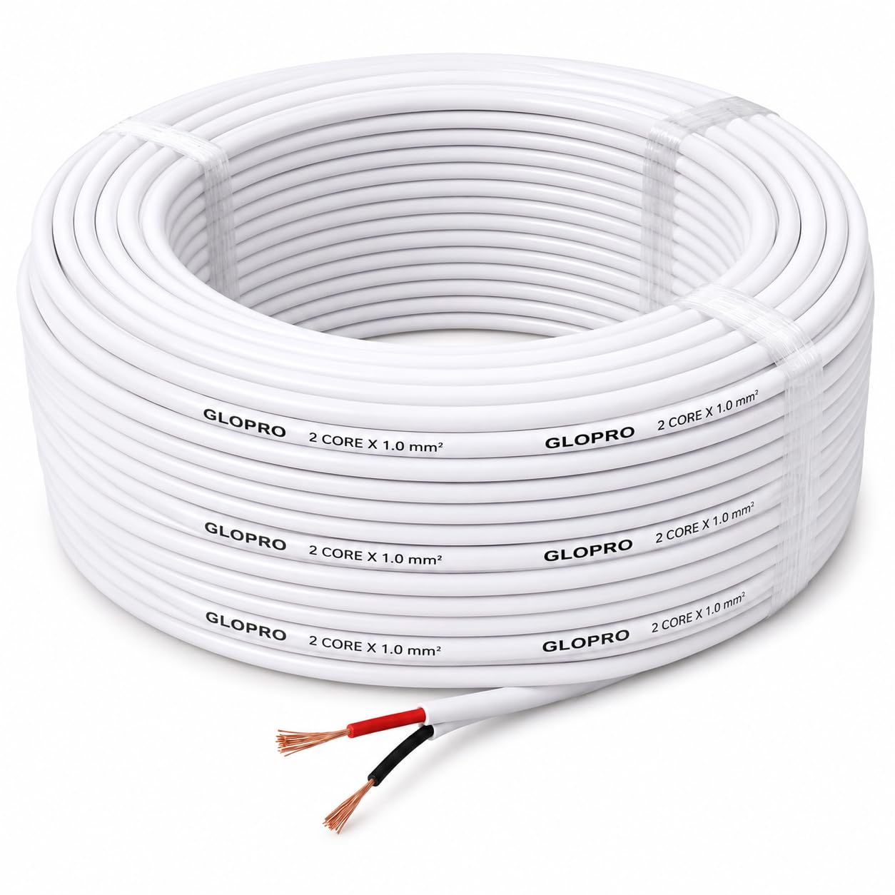 GloproStore PVC copper wire 2 core 1mm White electrical extension wire (25 feet, white)-image-39