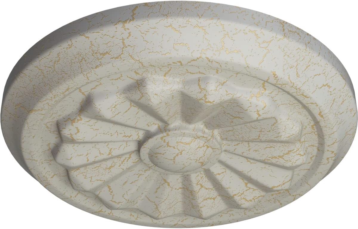 Ekena Millwork CM07OLPCC 7 7/8"OD X 1 1/8"P Olivia Ceiling Medallion Fits Canopies Up to 2 1/8", Cream Crackle