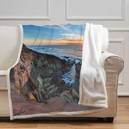 Miniatura 2 de Landscapes Sunset Night Scenery Cobijas Calientes para Invierno - Mantas de otoño suaves, afelpadas, esponjosas, para cama de campamento, tamaño