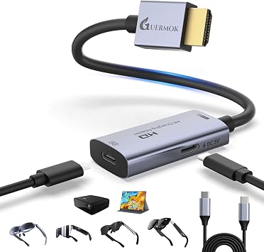 Guermok HDMI to USB C Video Display Adapter, 4.9ft AR Glasses Hub, 4K@60Hz