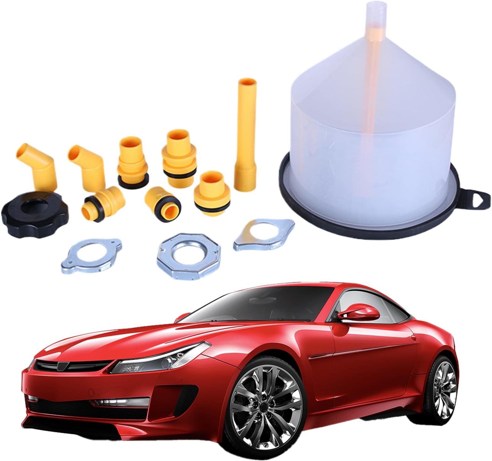 Coolant Bleeder Kit,Spill Proof Radiator Funnel Burping Kit | Cooling System Supplies for RV Tank Travel Brake Fluid Motorcycle Windshield Washer