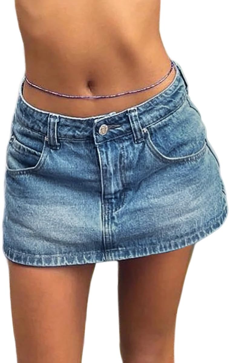 EMMIOL Skirts for Women Mid/Low Rised Sexy Mini Dress 2026 Trendy Summer Y2k Clothes Denim Skirt