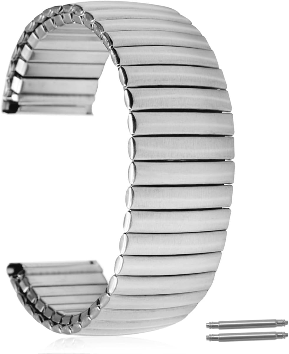 Heartkent Correas de reloj de expansión de 18 mm, 20 mm y 22 mm, correas de reloj de acero inoxidable, unisex