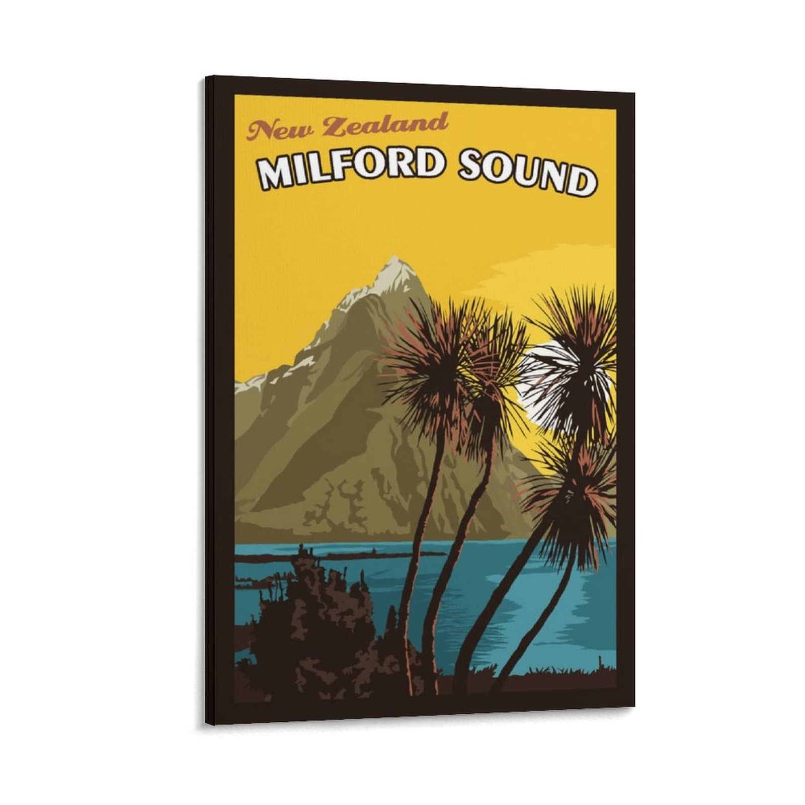 VISTYL Metal Tin Sign New Zealand Milford Sound Bishop Crown Mountain Vintage Travel Tin Sign Vintage Bar Kitchen Garage Cave Home Wall Funny Decor Retro Tin Sign 14x20CM