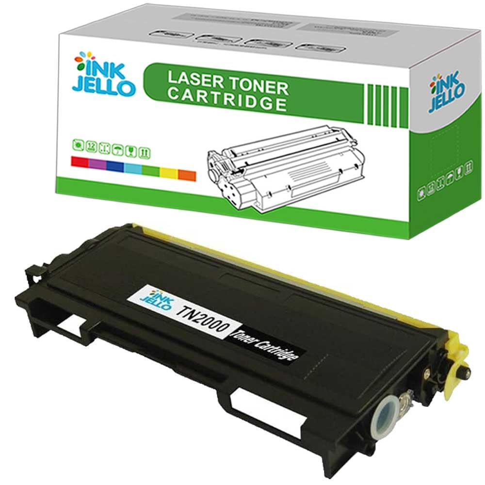InkJello Toner Cartridge for Printer, Compatible with Brother DCP-7010 7010L 7020 7025 Fax-2820 2920 HL-2030 2040 2050 2070 2070N 2500 MFC-7225N 7420 7820N TN2000 (Black, 1-Pack)
