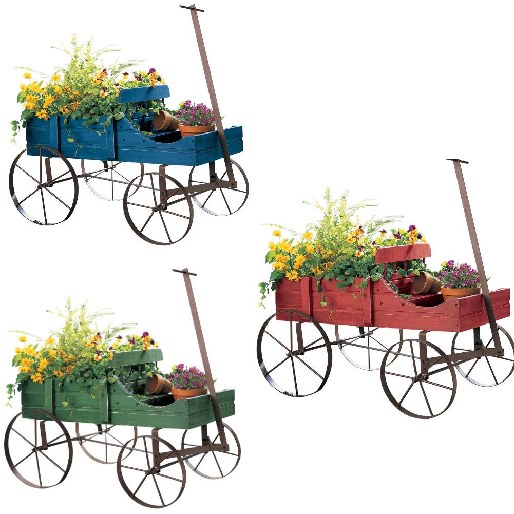 Cartener Red Wagon Decorative Indoor/Outdoor Garden Backyard Planter
