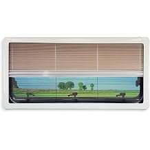 RV Window Shade, Aluminum Frame RV Blinds Shades for Window, 26" W x 24" L, 2-in-1 Screen & Pleated Blinds, RV Blinds for Camper Window