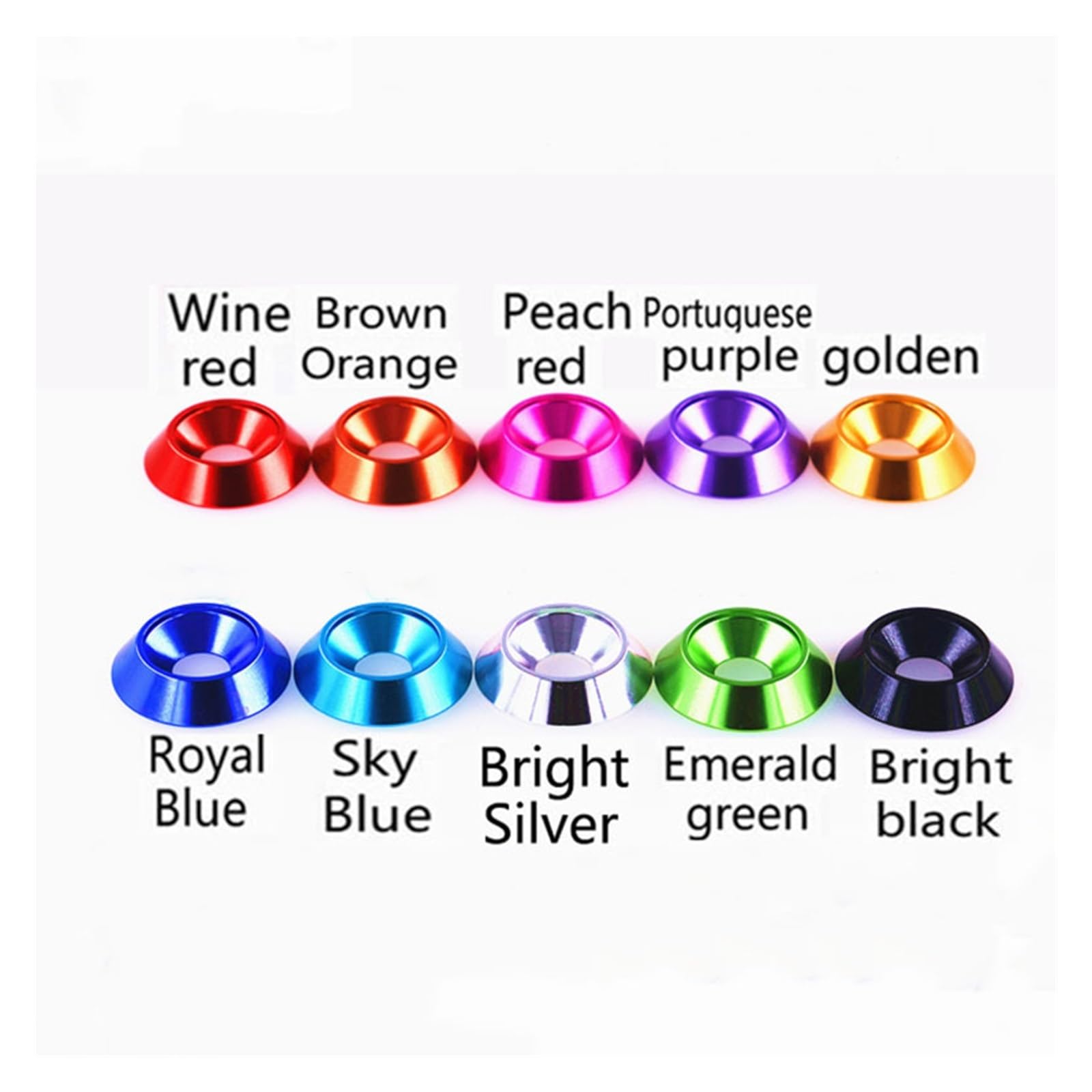 Arandelas de cabeza avellanada, 1 pieza M8 M10 M12 aluminio colorido avellanado paraguas cóncavo cónico ranura decorativa arandela junta(Treasure Blue 1pcs,M8)