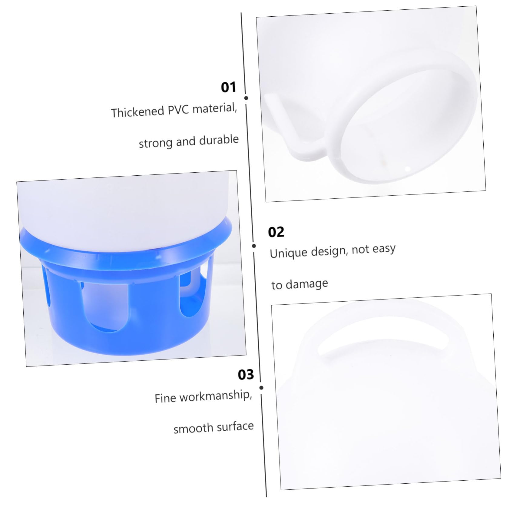 Abreuvoir pour Pigeons en PVC Bleu, Rond, 1 Pièce, Détachable