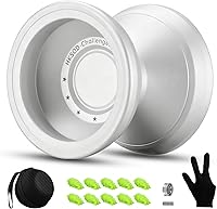 Vista 8 de Yoyo Metal Yo Yo Profesional Yoyos Responsivos, Yoyos de Doble Función, Yoyo Metálico con Bolsa, Guantes, 10 Cuerdas Yo-Yo y Kit de Rodamientos