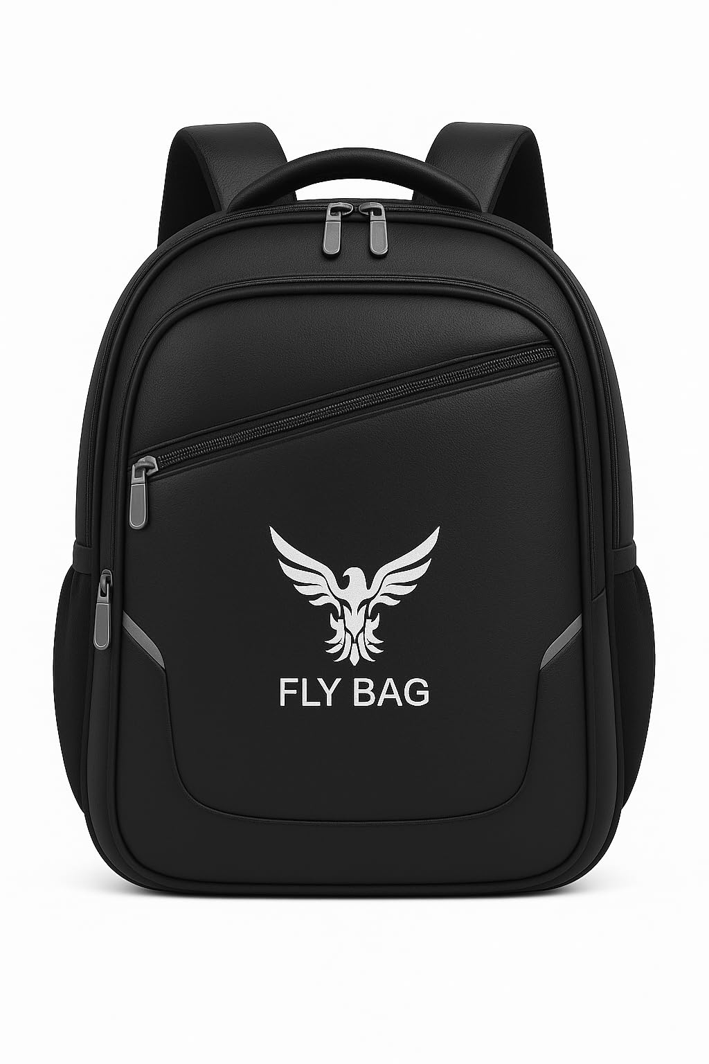 Faux Leather Water Resistant 3 Compartment Laptop Backpack Bag/Office Backpack For Men/Women(Black)-image-19